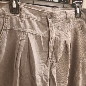 Grey Corduroy High Waist Pants